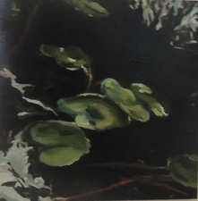 Painting, lillies, oil on board, Amanda Nelson